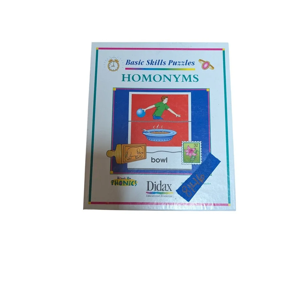 Didax Homonyms Basic Skills Puzzle Kids OS Multicolor Good Educational Phonics